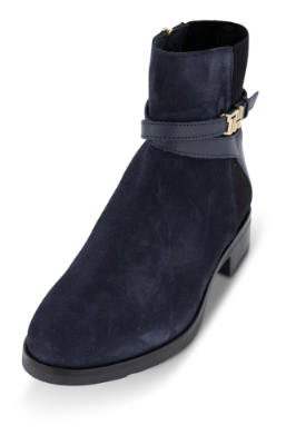 Tommy Hilfiger kort damestøvlett marineblå FW0FW04281