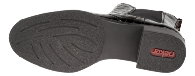 Rieker kort damestøvle sort lak 73494-00