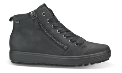ECCO kort damestøvlett sort 450163 SOFT 7 LU