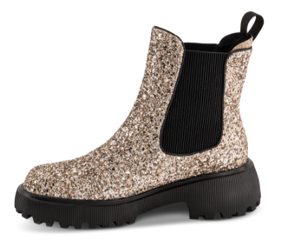 Woden Aya Glitter Chelsea Støvle Guld WS162