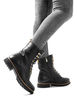 Panama Jack Korte damestøvletter Svart Fara Igl.Tr B1