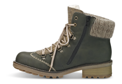 Rieker kort damestøvlett grøn Z0444-54