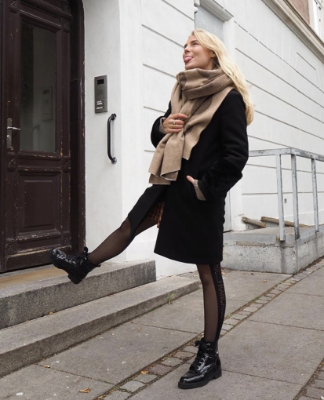 B&CO kort damestøvlett sort