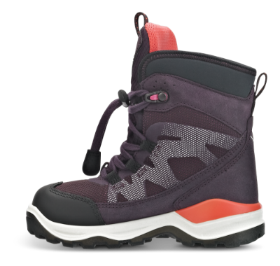 ECCO barnestøvlett sort/burgunder 710203 SNOW MOUN
