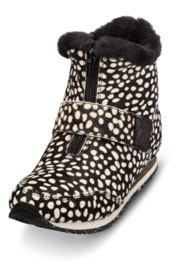 Woden Wonder barnestøvlett sort/hvit WW3301