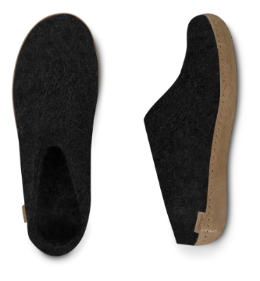 Glerups Tøffel med Skindsål Charcoal