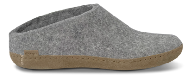 Glerups Tøfler med Skinnsåle Grå