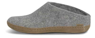 Glerups Tøfler med Skinnsåle Grå