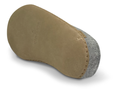 Glerups Tøfler med Skinnsåle Grå