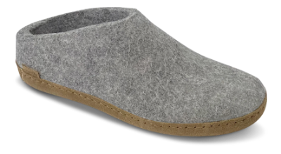 Glerups Tøfler med Skinnsåle Grå