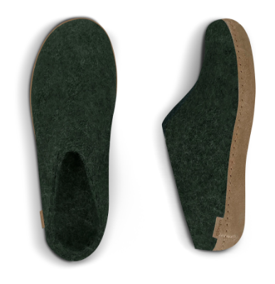 Glerups Tøffel med Skindsål Grøn