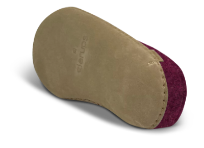 Glerups Tøffel med Skindsål Cranberry