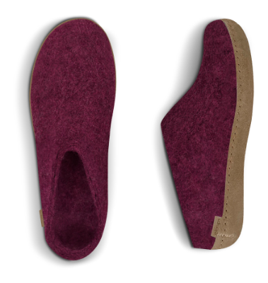 Glerups Tøffel med Skindsål Cranberry