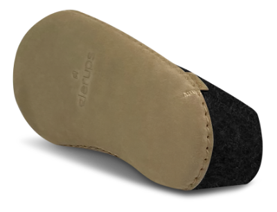 Glerups Hjemmesko med Skindsål Charcoal