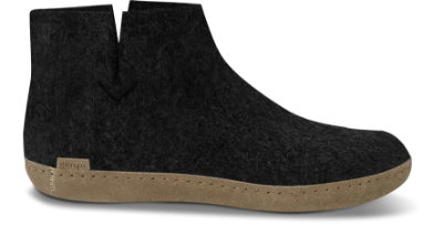 Glerups Tøfler med Skinnsåle Charcoal