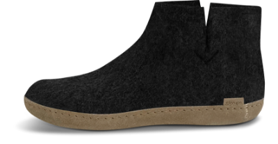 Glerups Tøfler med Skinnsåle Charcoal