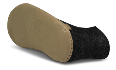 Glerups Tøfler med Skinnsåle Charcoal