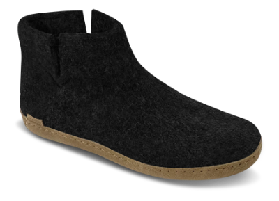 Glerups Tøfler med Skinnsåle Charcoal