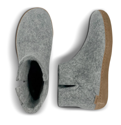 Glerups Hjemmesko med Skindsål Grå