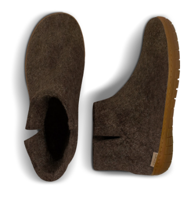 Glerups Hjemmesko med Naturgummisål Brun