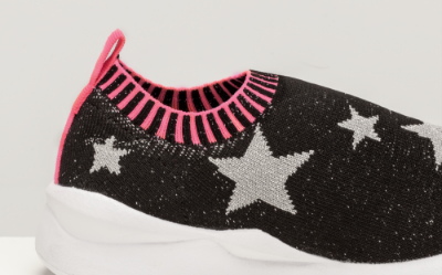 mia maja børne-lærredssko sort/sølv