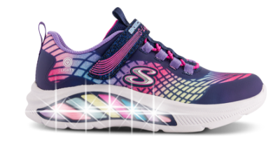 Skechers S-Lights Rainbow Cruisers Rainbow Sneaker Lilla 303722L