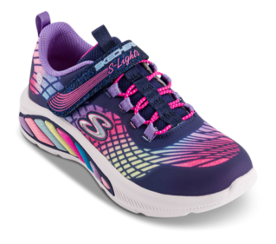 Skechers S-Lights Rainbow Cruisers Rainbow Sneaker Lilla 303722L