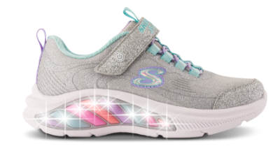Skechers S-Lights Rainbow Cruisers Glitzy Glow Sneskers Sølv 303726L
