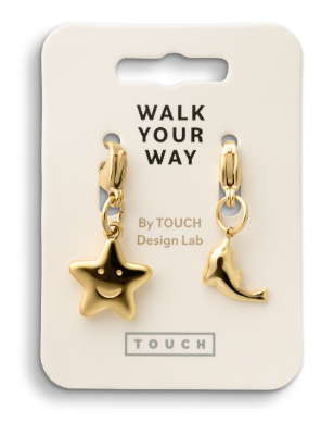 Walk Your Way Sjøstjerne og Delfin Charms Gull