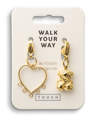 Walk Your Way Hjerte Bamse Charms Guld