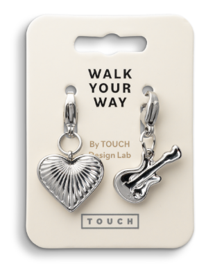 Walk Your Way Hjerte Guitar Charms Sølv