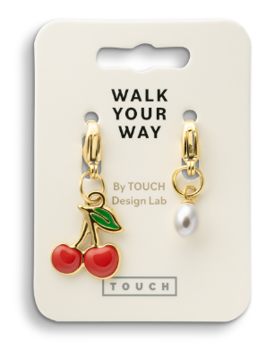 Walk Your Way Kirsebær Perle Charms Guld