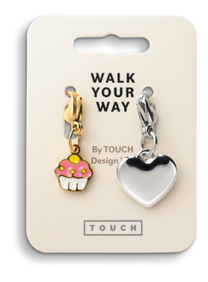 Walk Your Way Cupcake Hjerte Charms Sølv