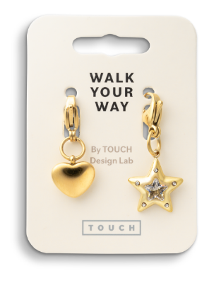 Walk Your Way Hjerte Sjøstjerne Charms Gull