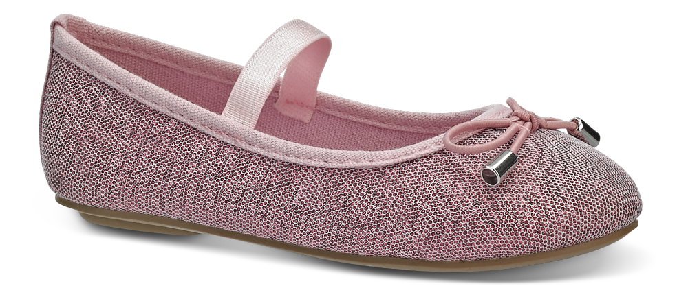 Skofus Barne-ballerina Rosa - Str. 22 - Tekstil/gummi/textile