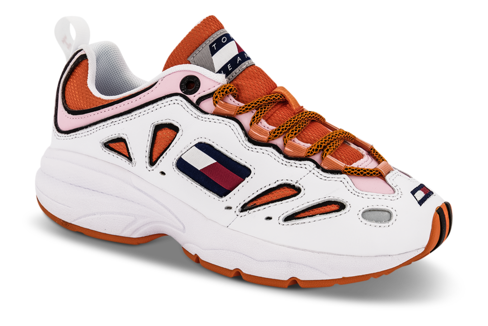 Tommy Hilfiger Sneakers Orange  - Str. 36 - Skinn/gummi/