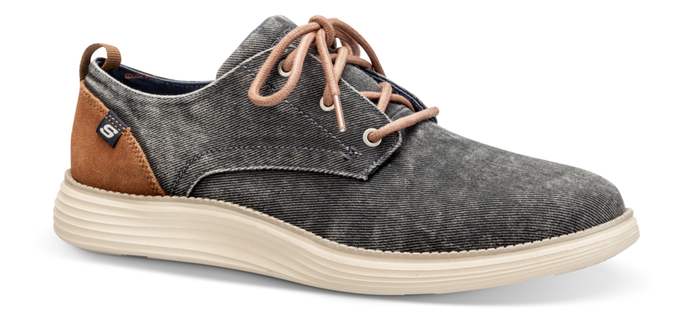 Skechers Herresko Navy  - Str. 44½ - Canvas/gummi/